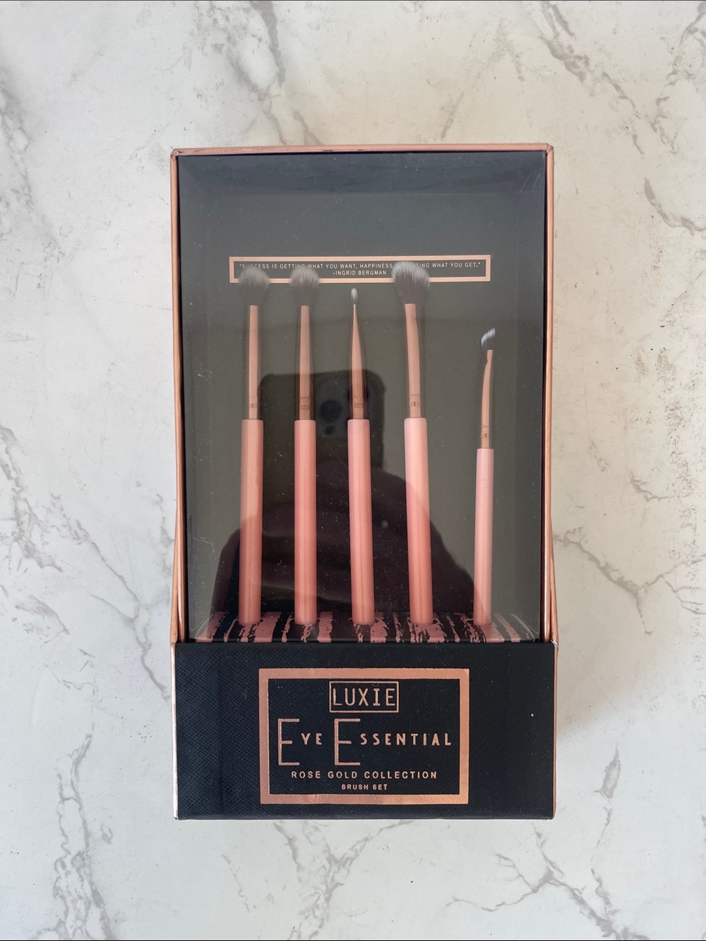 Luxie Eye Brush Set - Pink Handles with Rose Gold Accents